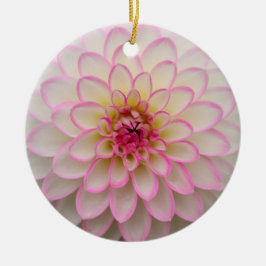 White Dahlia met roze riemventilator Keramisch Ornament