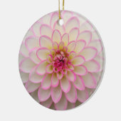 White Dahlia met roze riemventilator Keramisch Ornament (Links)