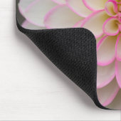 White Dahlia met roze velg Muismat (Hoek)