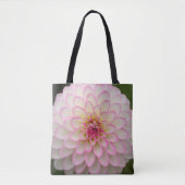 White Dahlia met roze velg Tote Bag (Voorkant)
