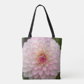 White Dahlia met roze velg Tote Bag (Achterkant)