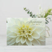 White Dahlia ・ Rehearsal Dinner Invitation Kaart (Staand voorkant)