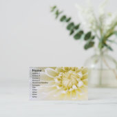 White Dahlia Visitekaartje (Staand voorkant)