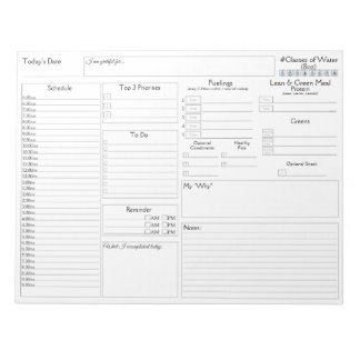 White Daily Planner | 5 en 1 Food Journal Notitieblok