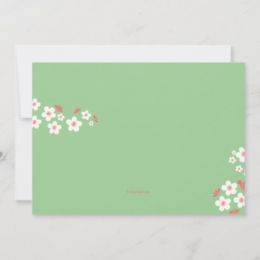 White Dainties Floral Uitnodiging (Achterkant)