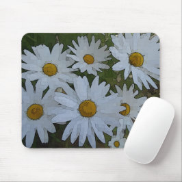 White Daisies Abstract Muismat