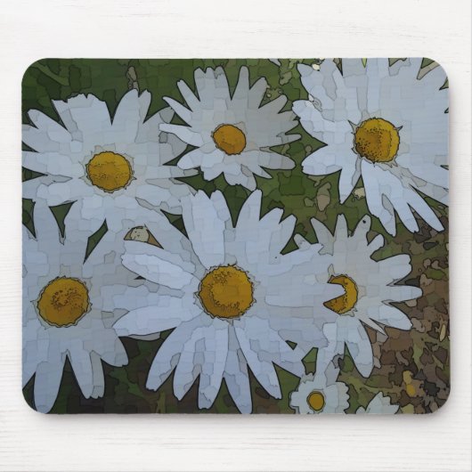 White Daisies Abstract Muismat (Voorkant)