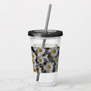 White Daisies Acryl Drinkbeker