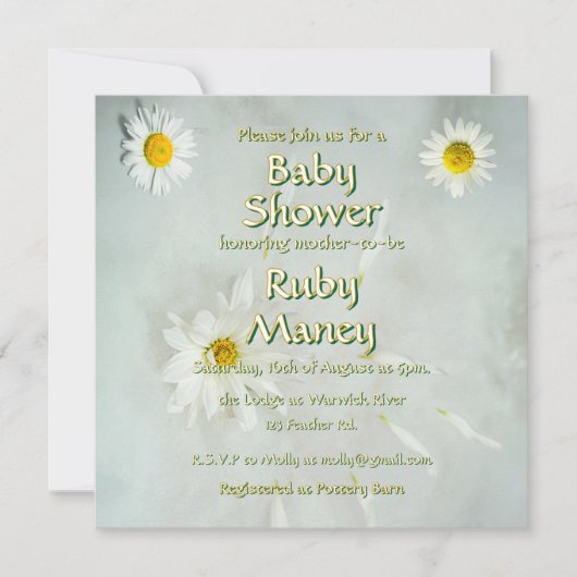 White Daisies Baby shower (Voorkant)