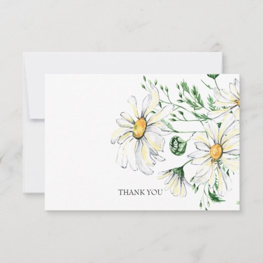 White Daisies Baby shower Bedankt (Voorkant)