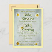 White Daisies Baby shower Briefkaart (Voorkant / Achterkant)