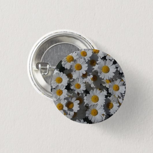 White Daisies Badge Ronde Button 3,2 Cm (Voorkant /achterkant)