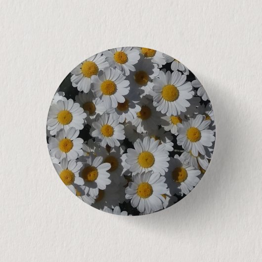 White Daisies Badge Ronde Button 3,2 Cm (Voorkant)