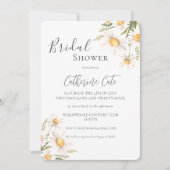 White Daisies Bloemen Bruids Douche Uitnodiging (Voorkant)