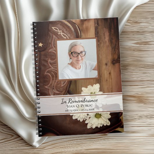 White Daisies Boots Funeral Memorial Gastboek Notitieboek