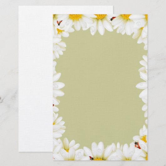 White Daisies Briefpapier (Voorkant / Achterkant)