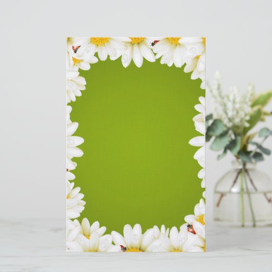White Daisies Briefpapier (Staand voorkant)