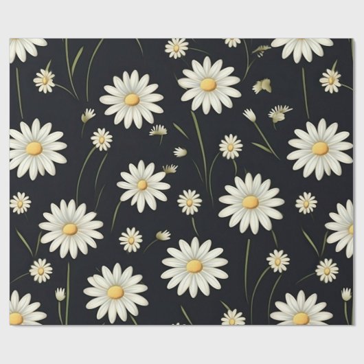 White Daisies Cadeaupapier (Vlak)
