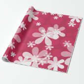 White daisies cadeaupapier (Uitgerold)