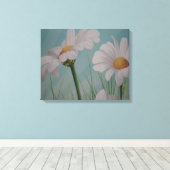 WHITE DAISIES CANVAS AFDRUK (Insitu (Houten vloer))