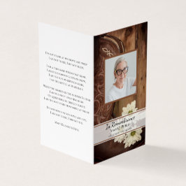 White Daisies Cowboy Boots begrafenisgebed Visitekaartje