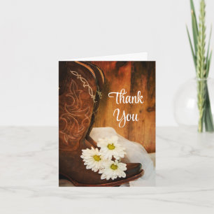 White Daisies Cowboy Boots Bridesmaid Bedankt