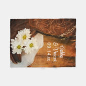 White Daisies Cowboy Boots country Western Wedding Fleece Deken (Voorkant (Horizontaal))