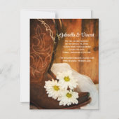 White Daisies Cowboy Boots Wedding Save the Date Magnetische Uitnodiging (Voorkant)
