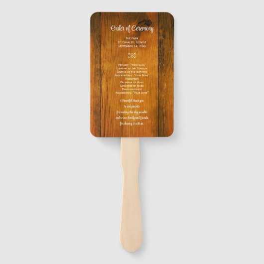 White Daisies Cowboy Boots Western Wedding Program Handwaaier (Achterkant)