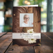 White Daisies Cowboy Boots Westerne begrafenis Programma