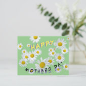 White Daisies Cust. Happy Mothersday Briefkaart (Staand voorkant)
