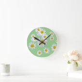 White Daisies Cust. Wandklok (Huis)