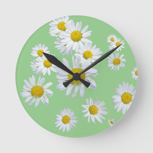 White Daisies Cust. Wandklok (Voorkant)