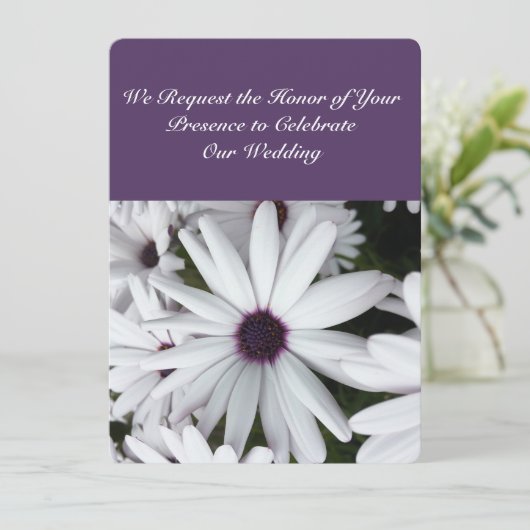 White Daisies Custom 5,5 x 7,5-inch uitnodigingen (Staand voorkant)