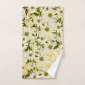White Daisies Daisy Flower Yellow Bright Cheerful Bad Handdoek (Handdoek)