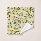 White Daisies Daisy Flower Yellow Bright Cheerful Bad Handdoek (Wasdoekje)