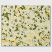 White Daisies Daisy Flower Yellow Bright Party Cadeaupapier (Vlak)