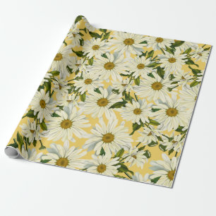 White Daisies Daisy Flower Yellow Bright Party Cadeaupapier