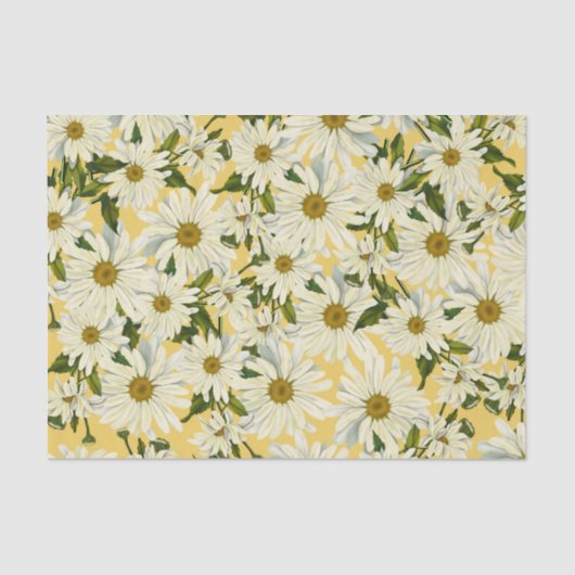 White Daisies Daisy Flower Yellow Bright Party Tissuepapier (Voorkant)