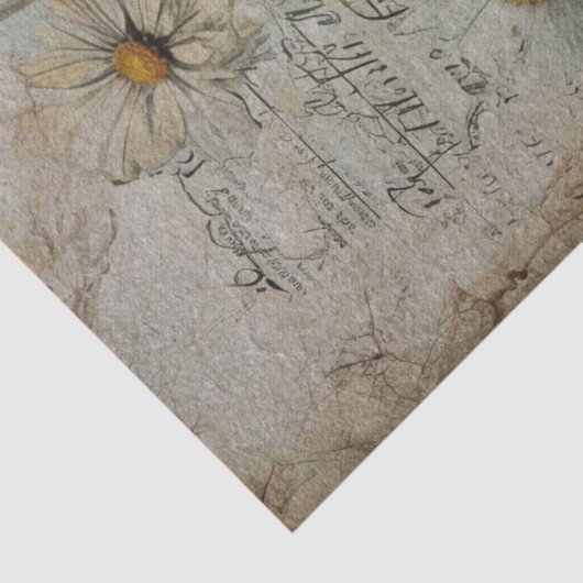  White Daisies Decoupage Tissue Paper Tissuepapier (Detail)