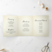 White Daisies en Cowboy Boots Western Wedding Drieluik Uitnodiging (Binnen)