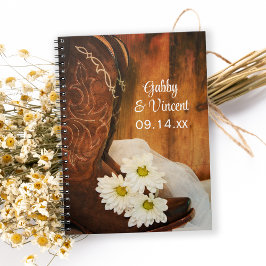 White Daisies en Cowboy Boots Western Wedding Notitieboek