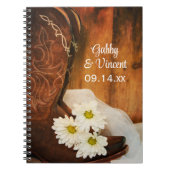 White Daisies en Cowboy Boots Western Wedding Notitieboek (Voorkant)