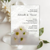 White Daisies en Lace Wedding Kaart