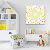 White Daisies en Ladybugs Girl Nursery Canvas Art