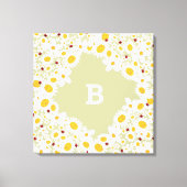 White Daisies en Ladybugs Girl Nursery Canvas Art (Voorkant)