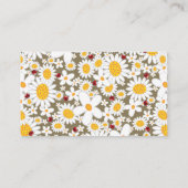 White Daisies en Red Ladybugs Chic Summer Wedding Plaatskaartje (Achterkant)