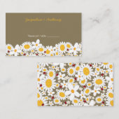 White Daisies en Red Ladybugs Chic Summer Wedding Plaatskaartje (Voorkant / Achterkant)