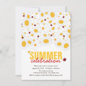 White Daisies en Red Ladybugs Summer Party Kaart (Voorkant)