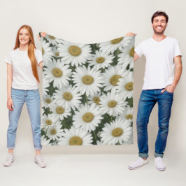 White Daisies Fleece Deken